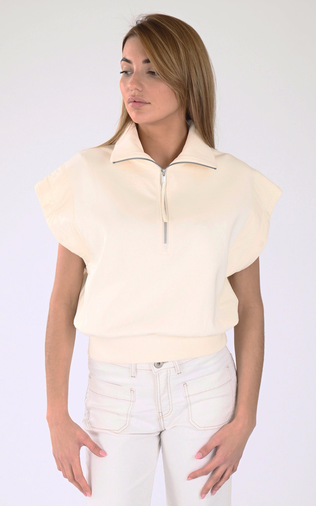 Sweat 2 en 1 MIXED MEDIA TOP  blanc Moose Knuckles