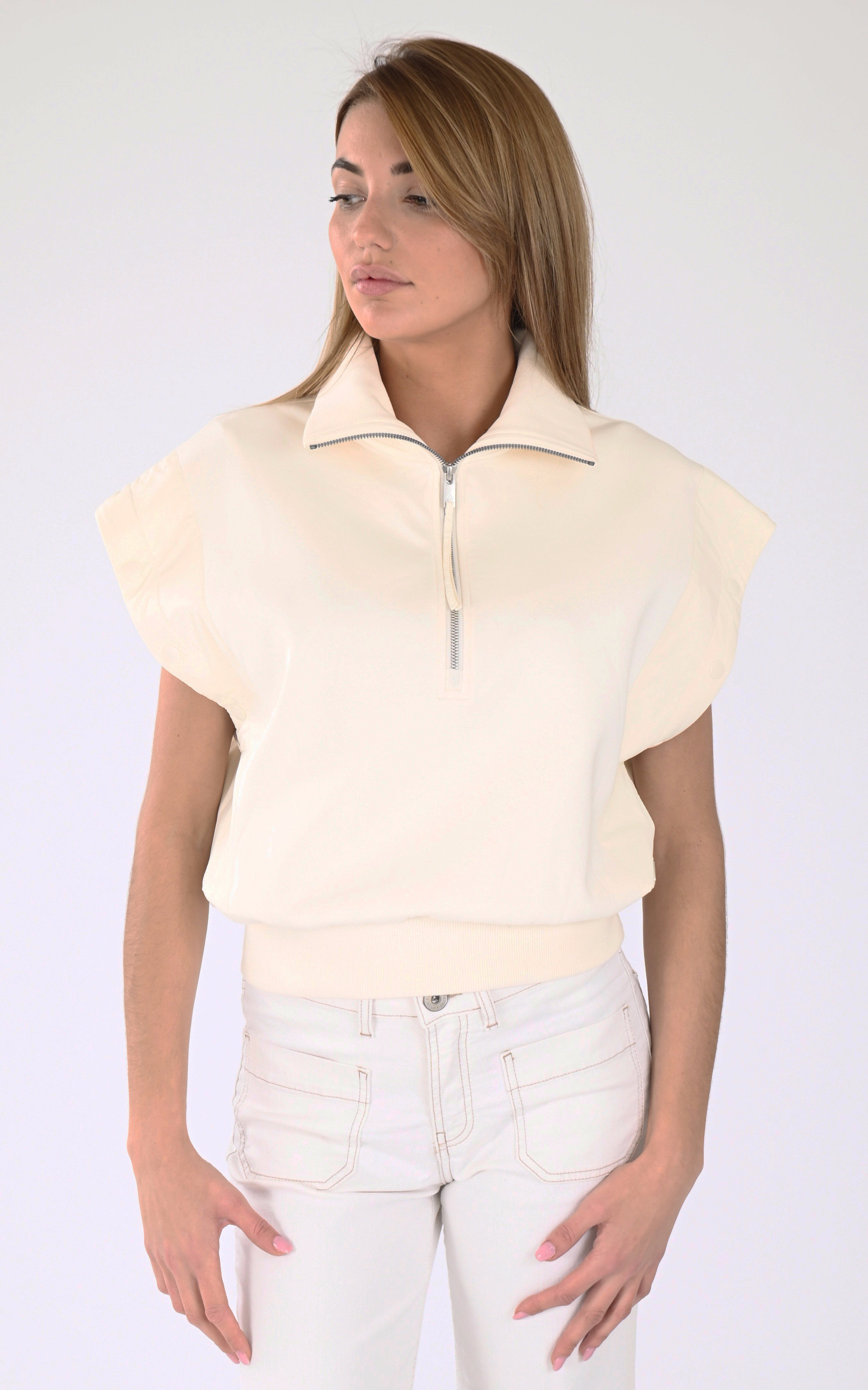 Sweat 2 en 1 MIXED MEDIA TOP  blanc Moose Knuckles