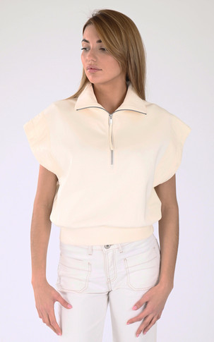 Sweat 2 en 1 MIXED MEDIA TOP  blanc