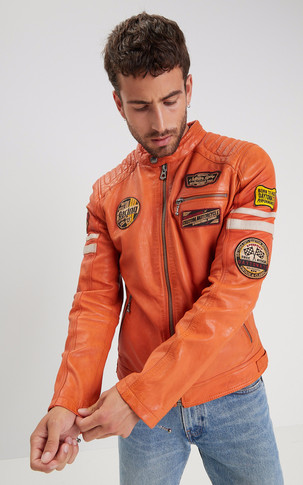 Blouson motard Limerock orange