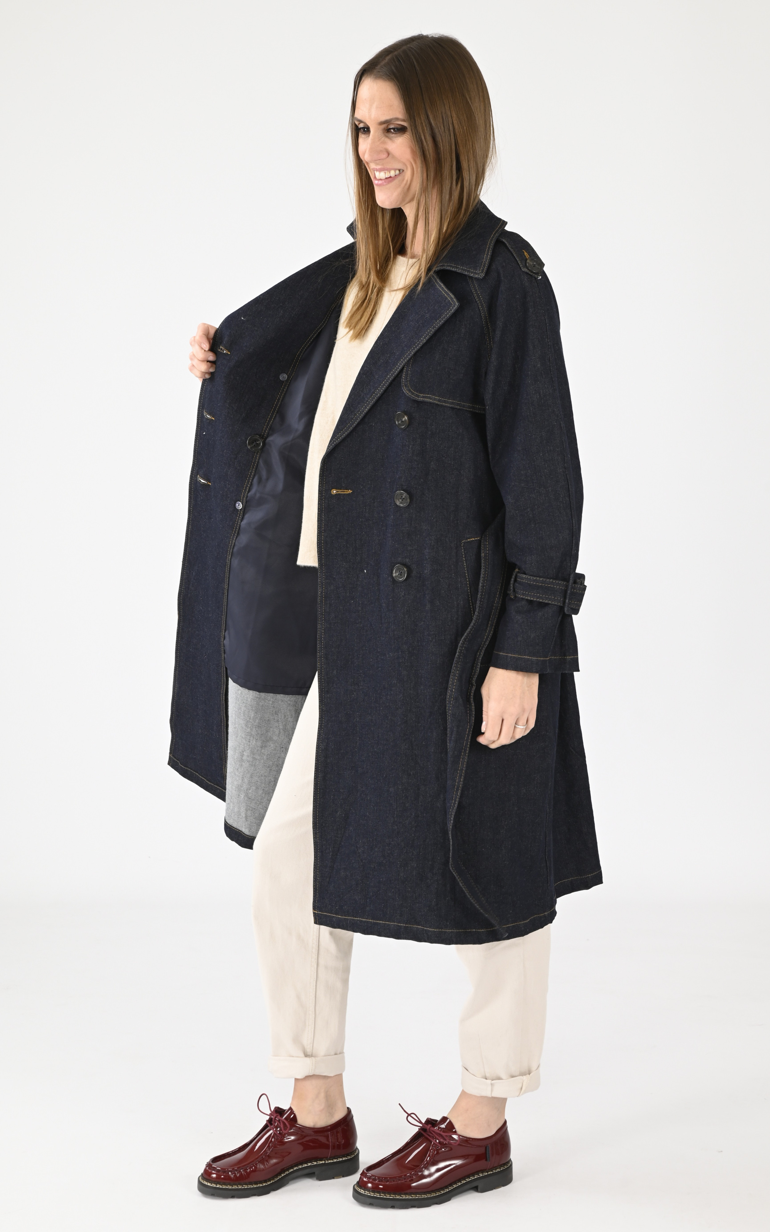 Trench en jean Mushu bleu Oakwood