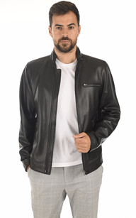 Blouson Cuir Noir Minimaliste La Canadienne La Canadienne Blousons Cuir Noir