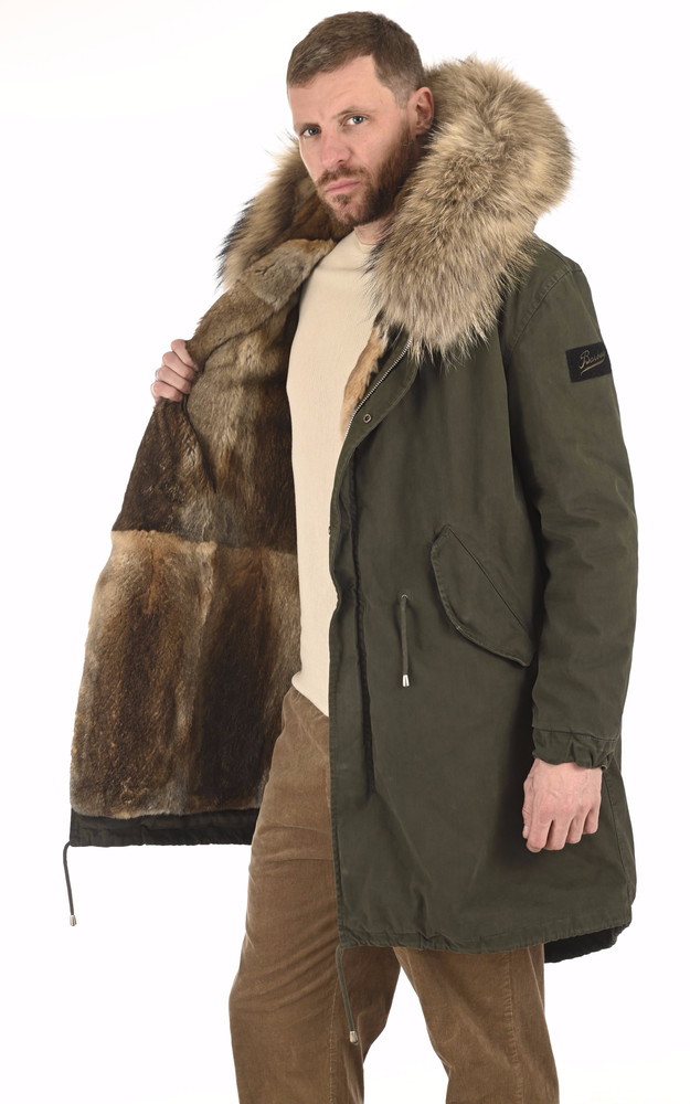 Parka army chic lapin et finraccoon Barbed