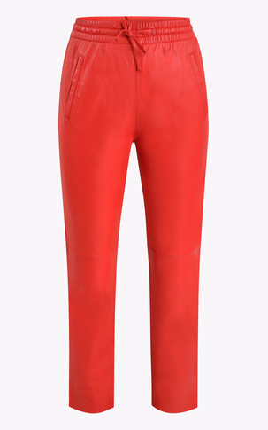 Pantalon jogpant cuir rouge