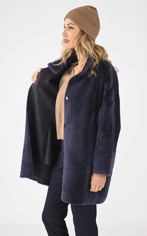 Veste reversible Thalia laine bleue