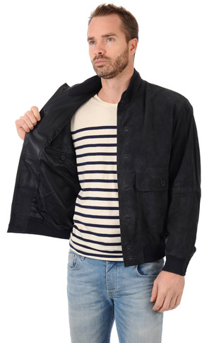 Blouson Aspect Daim Marine