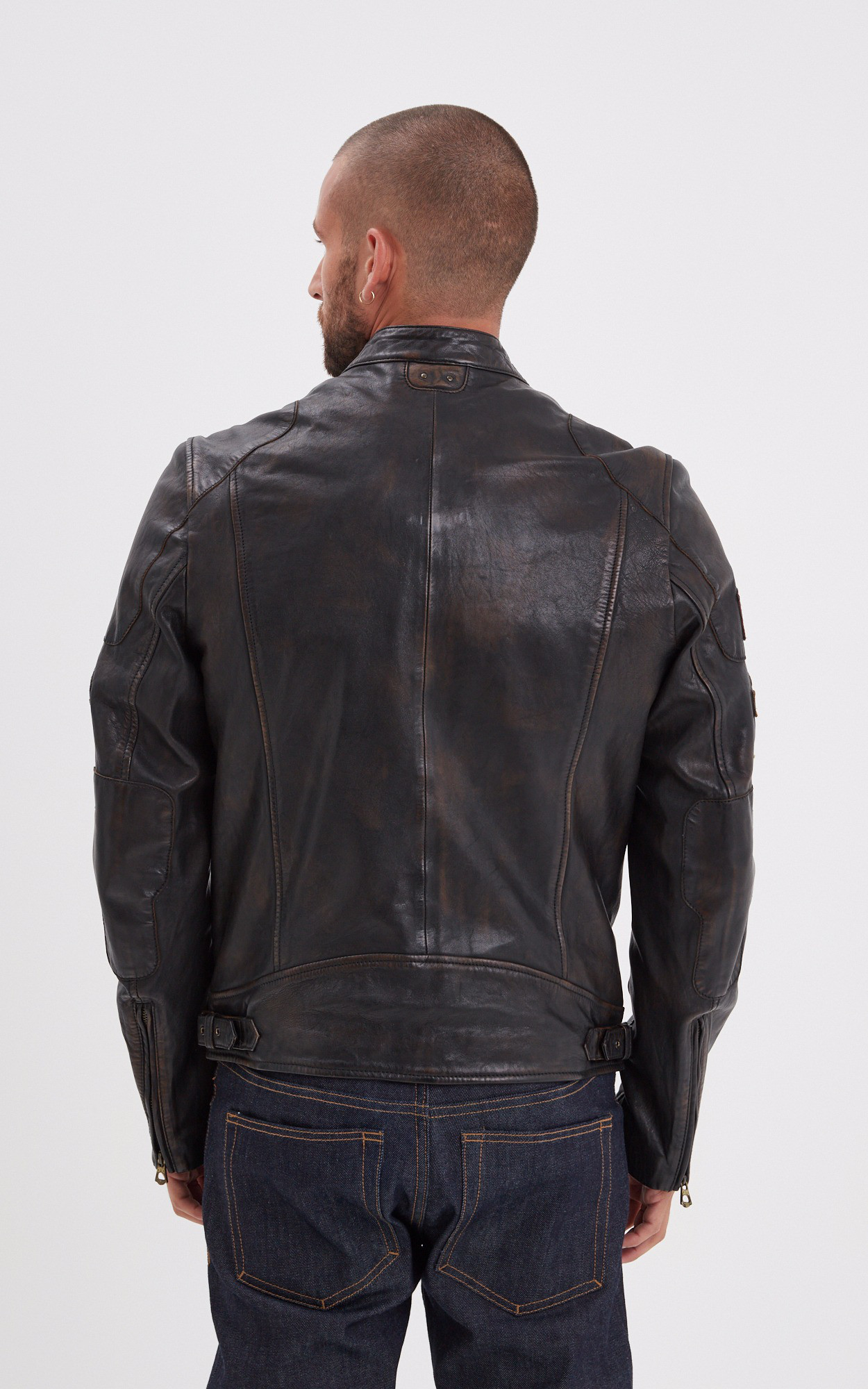 Blouson moto jean online vintage