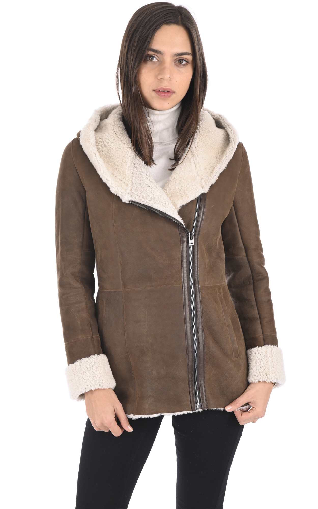 La Canadienne Femme | La Canadienne La Canadienne Veste Mouton Coupe Loose Femme Marron Magasin