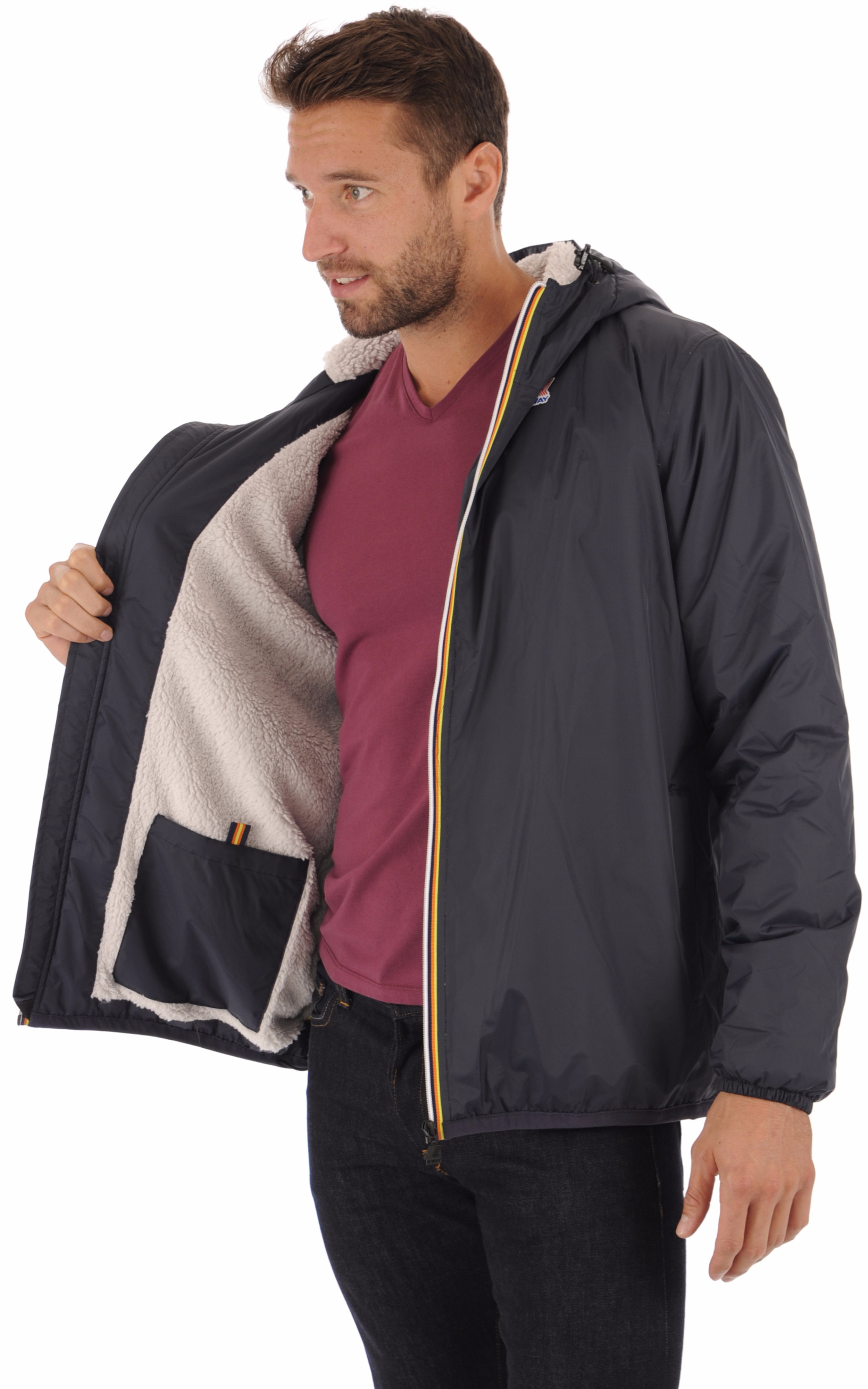 Coupevent Orsetto fourré polaire KWay La Canadienne CoupeVent / Imper. Textile Marine