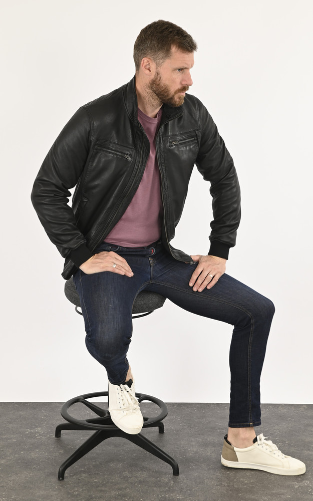 Blouson agneau capuche noir La Canadienne
