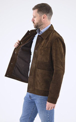 Veste nubuck Charles marron