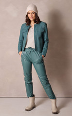 Pantalon jogpant cuir vert émeraude