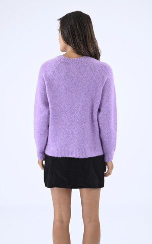 Pull col rond oversize violet