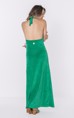 Robe longue éponge vert