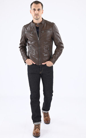 Blouson cuir Gafino Bison