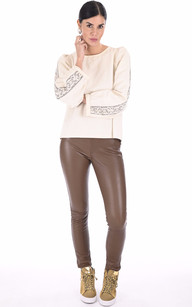 Legging en cuir hot sale