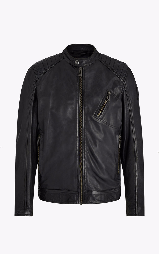 Blouson motard cuir noir Belstaff