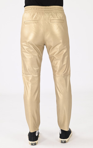 Pantalon jogpant cuir bronze