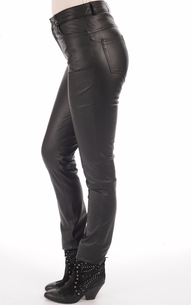 Pantalon Jean cuir stretch noir La Canadienne
