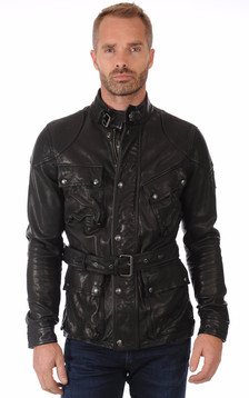 Veste Saharienne Cuir Noir Veste Saharienne Cuir Noir