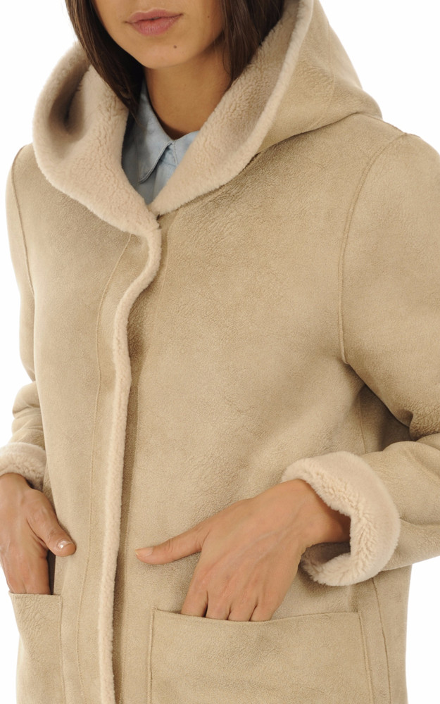 Manteau laine Angelique réversible beige Oakwood