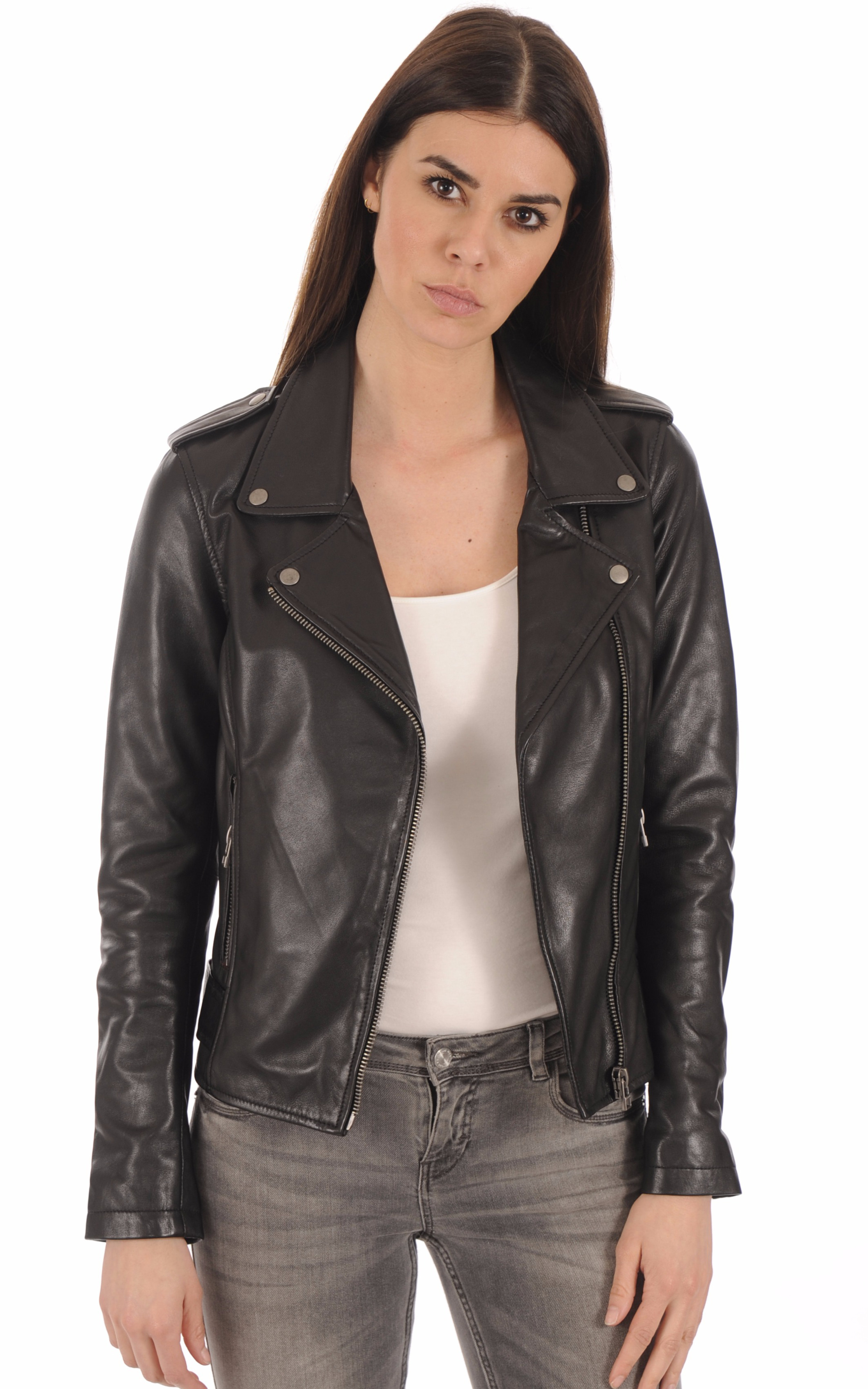 Perfecto Cuir Femme Perfecto Cuir Noir Femme Goosecraft - La Canadienne - Blouson Cuir Noir