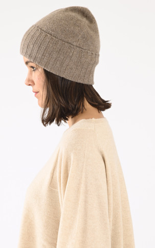 Bonnet cachemire taupe