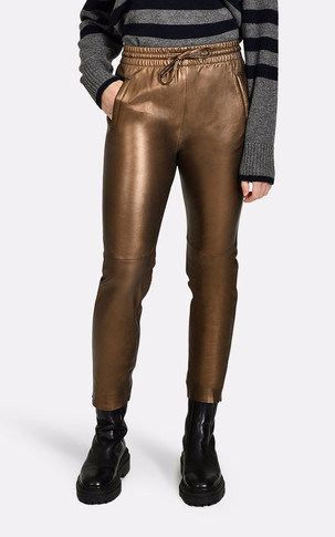 Pantalon jogpant cuir gold