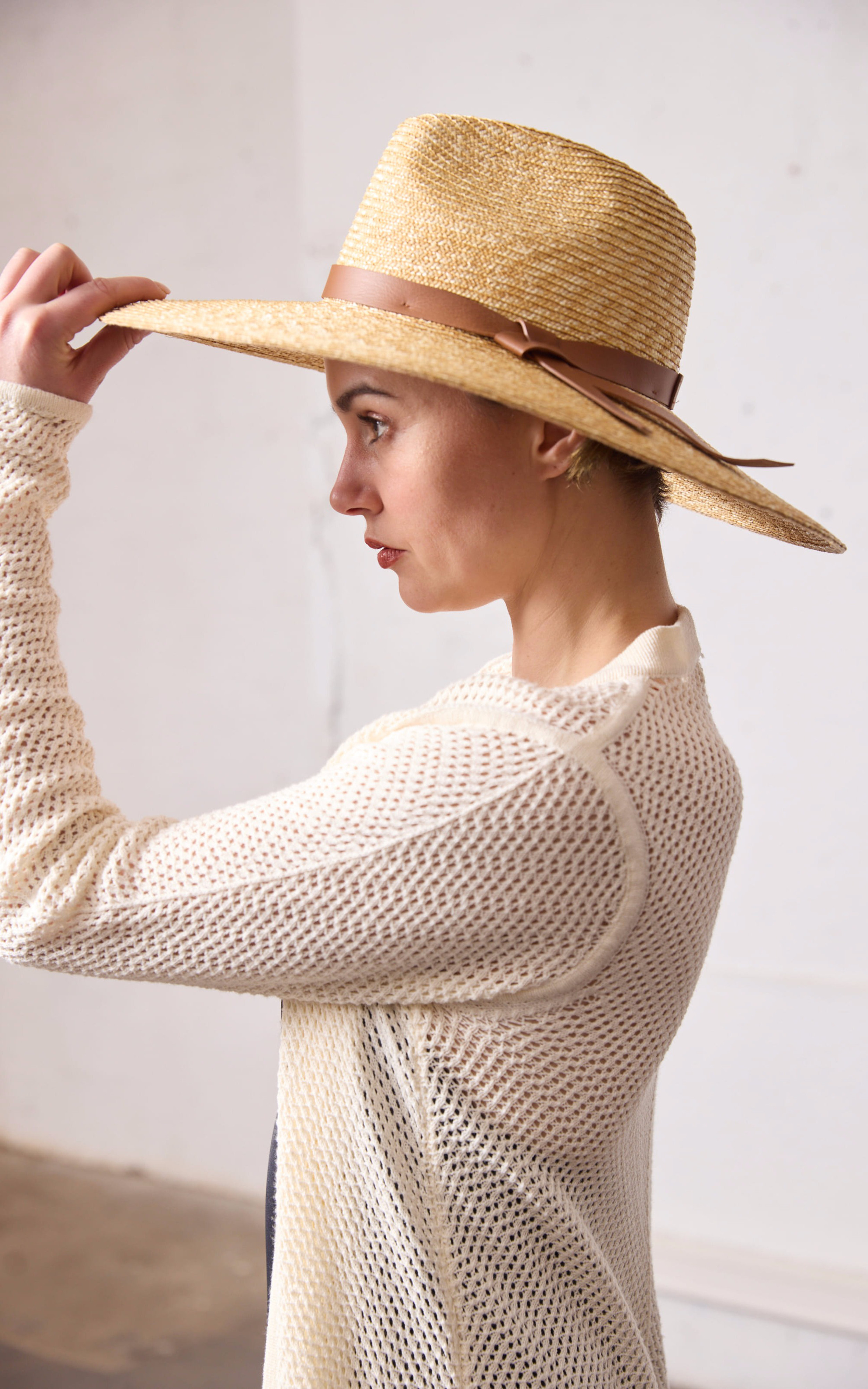 Chapeau en paille Caravaggio beige Catarzi 1910