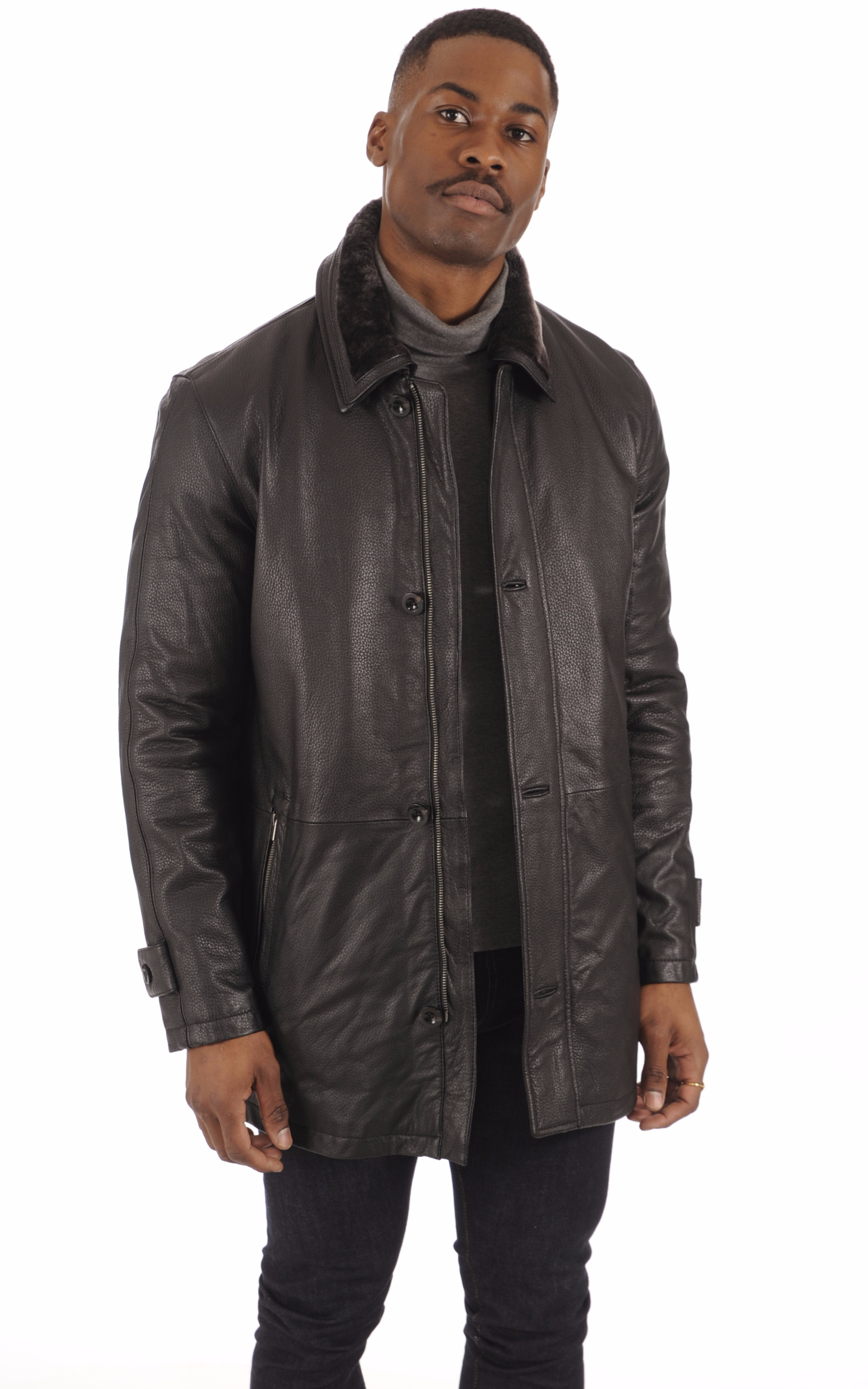 Surveste Chaude Cuir Grainé Noir Smarty