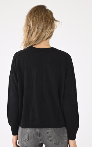 Pull laine cachemire noir