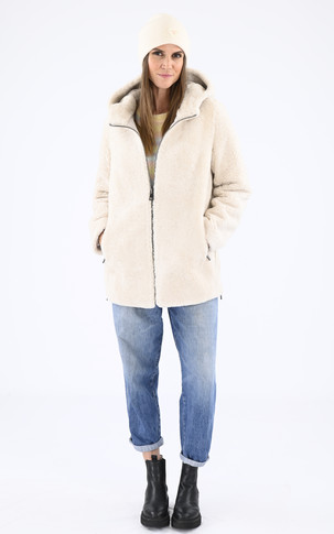 Veste peau lainée beige