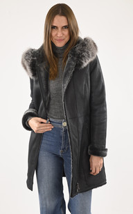 Manteau peau lainée femme pas cher hot sale