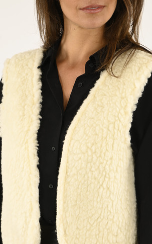 Gilet laine mouton beige