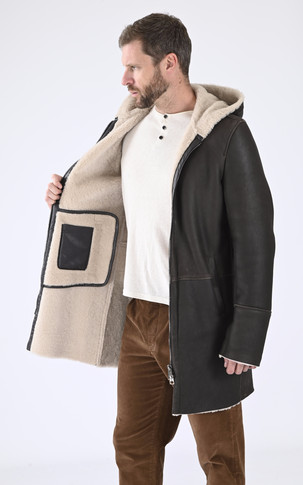 Manteau mouton marron foncé