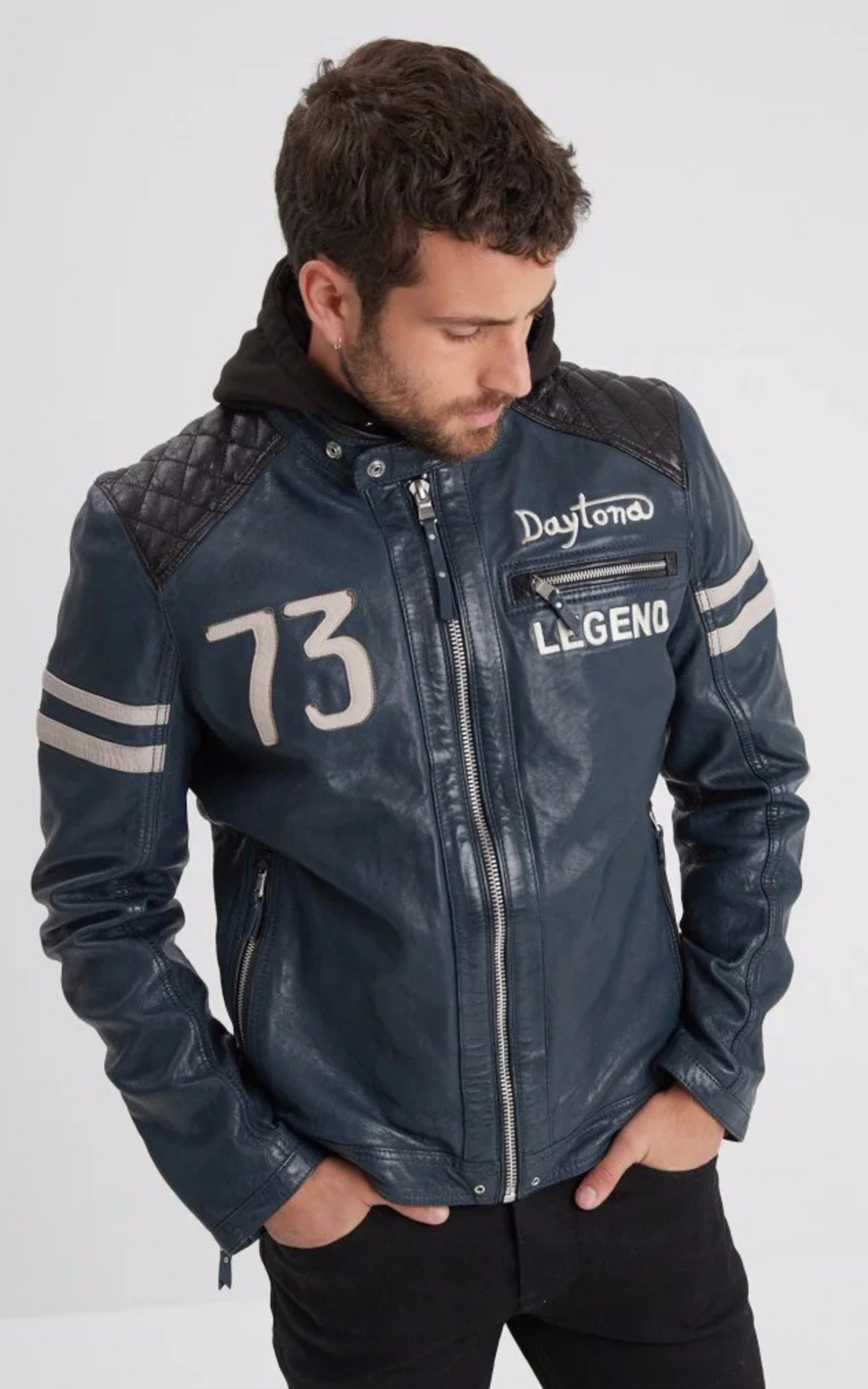 Blouson cuir Gladstone Shortblue Daytona 73