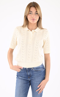 Polo maille ajourée PSTAMMYW beige