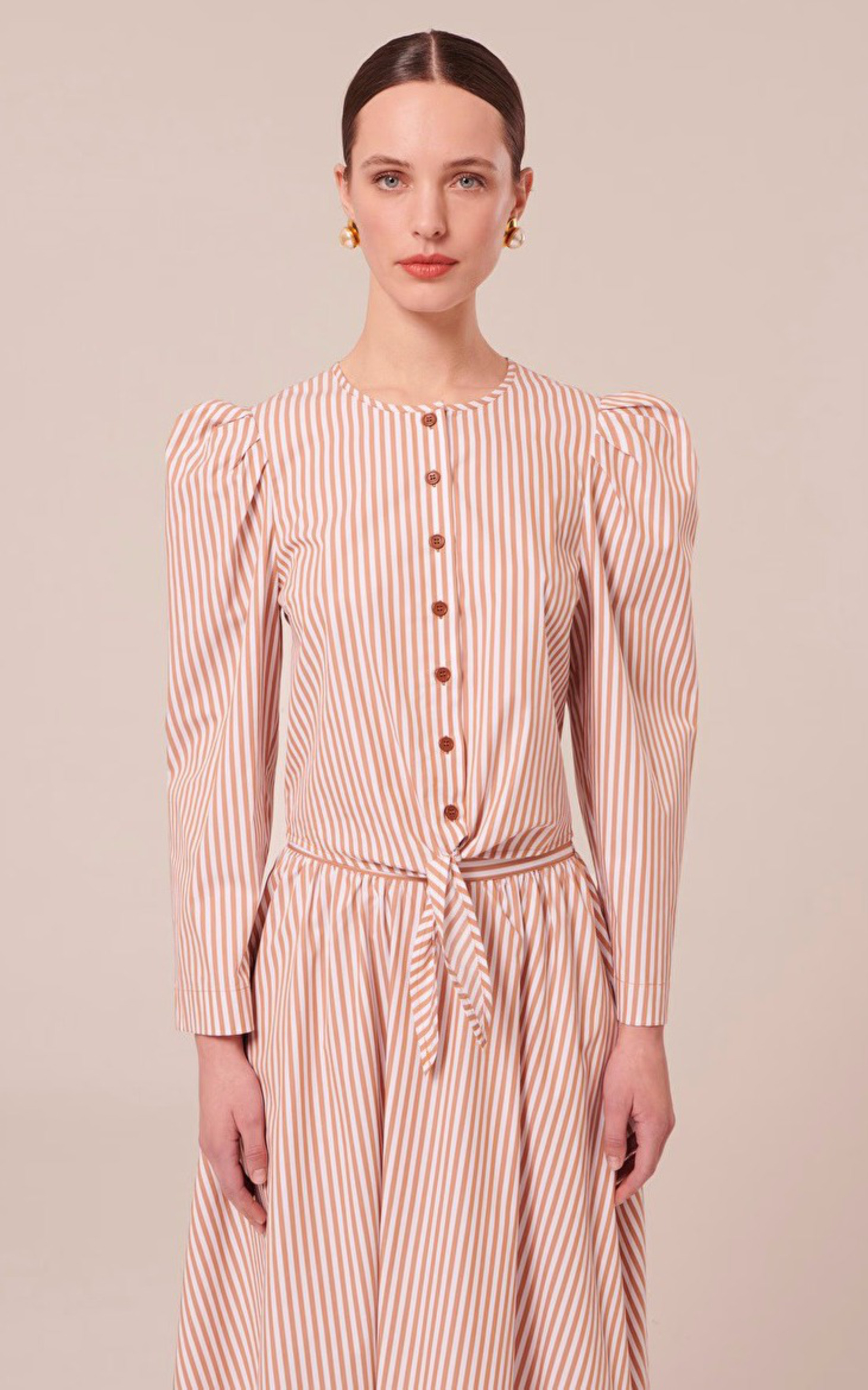 Chemise manches longues rayures marron Tara Jarmon