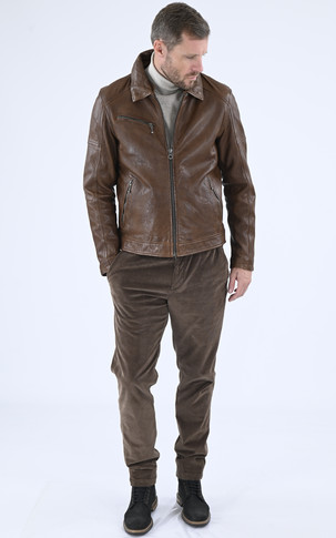 Blouson esprit pilote Platon cognac