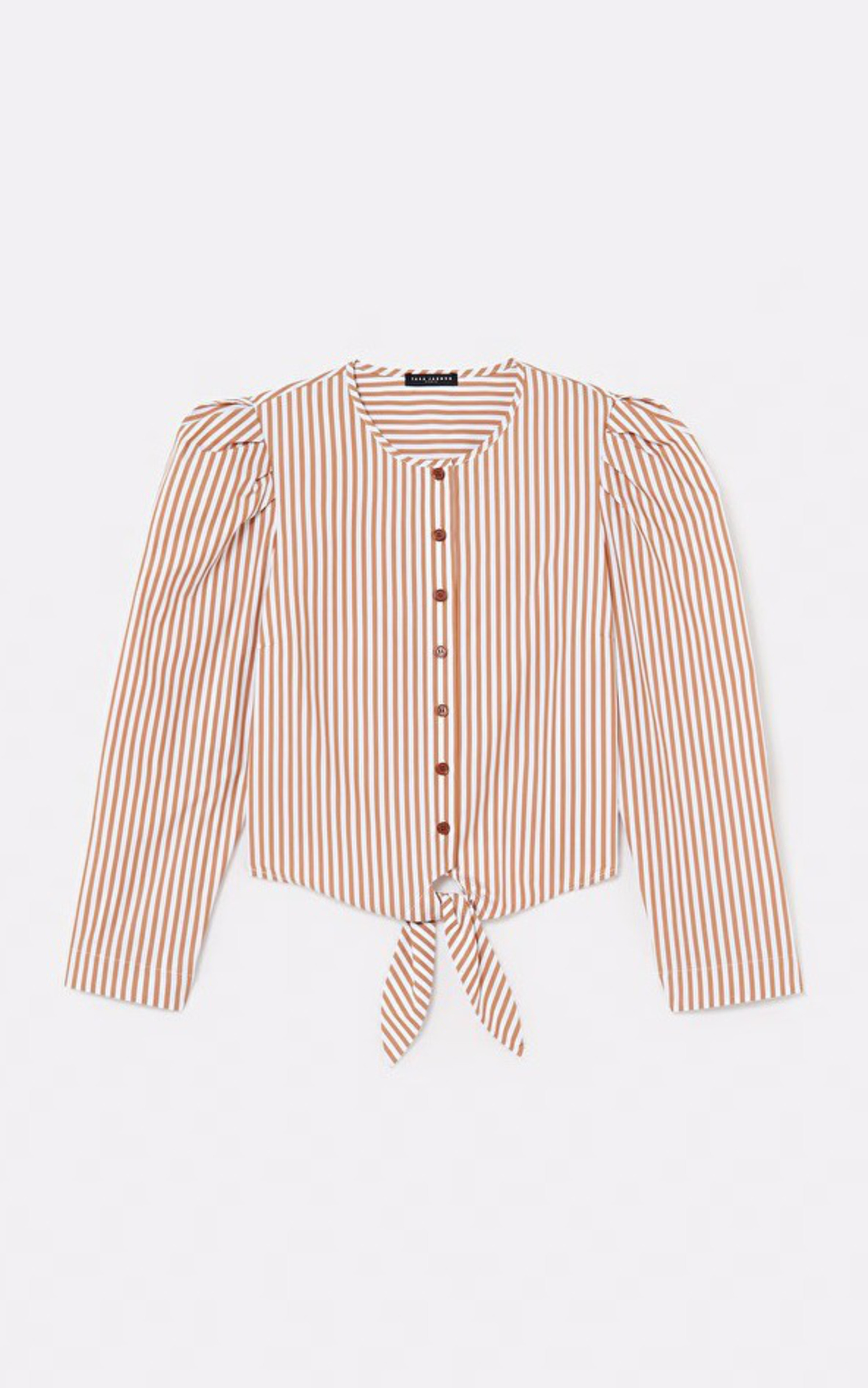 Chemise manches longues rayures marron Tara Jarmon