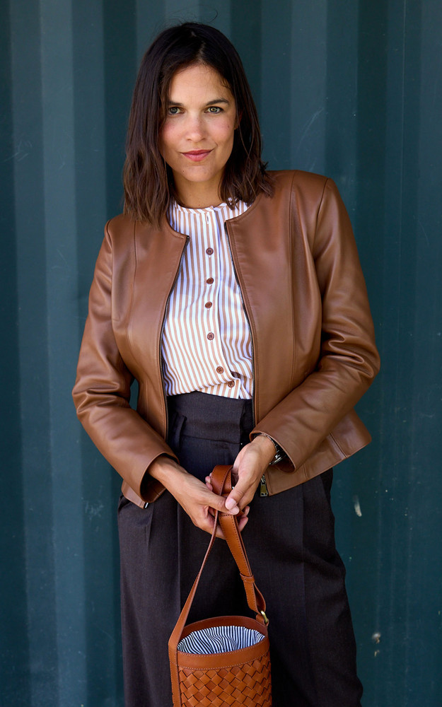 Chemise manches longues rayures marron Tara Jarmon
