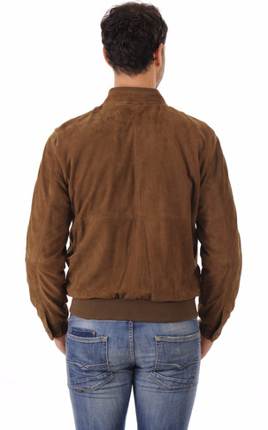 Blouson Cuir Velours Tabac
