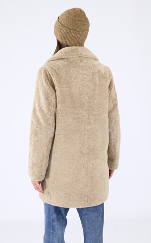 Manteau laine agneau camel