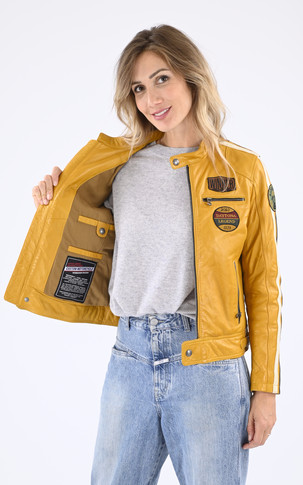 Blouson moto Wartbugy jaune