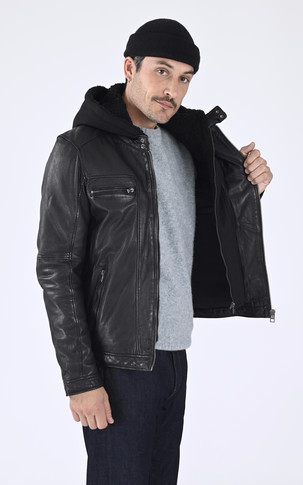 Blouson Drink cuir noir