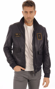 Blouson Pilote Cuir Marine Homme Blouson Pilote Cuir Marine Homme