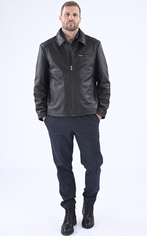 Blouson chaud cuir noir