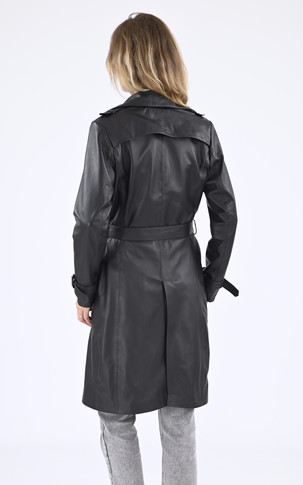 Long trench agneau noir