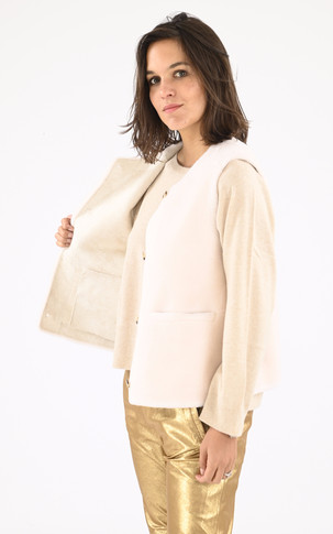 Gilet laine Monstera beige