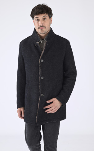 Manteau élégant laine mélangée gris